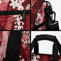 Hawaii Puakenikeni and Maile Lei Duffle Bag Red Japanese Wave Style LT9 - Polynesian Pride