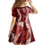 Hawaii Puakenikeni and Maile Lei Family Matching Tank Maxi Dress and Hawaiian Shirt Red Japanese Wave Style - Polynesian Pride