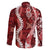 Hawaii Puakenikeni and Maile Lei Family Matching Tank Maxi Dress and Hawaiian Shirt Red Japanese Wave Style - Polynesian Pride