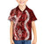 Hawaii Puakenikeni and Maile Lei Family Matching Tank Maxi Dress and Hawaiian Shirt Red Japanese Wave Style - Polynesian Pride