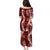 Hawaii Puakenikeni and Maile Lei Puletasi Red Japanese Wave Style - Polynesian Pride