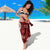 Hawaii Puakenikeni and Maile Lei Sarong Red Japanese Wave Style - Polynesian Pride