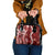 Hawaii Puakenikeni and Maile Lei Shoulder Handbag Red Japanese Wave Style - Polynesian Pride