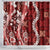 Hawaii Puakenikeni and Maile Lei Shower Curtain Red Japanese Wave Style - Polynesian Pride