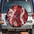 Hawaii Puakenikeni and Maile Lei Spare Tire Cover Red Japanese Wave Style - Polynesian Pride