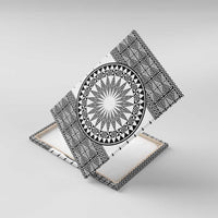 All White Tonga Malo e lelei Canvas Wall Art Vintage Ngatu Tribal Pattern - Polynesian Pride