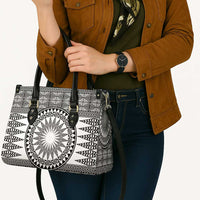 All White Tonga Malo e lelei Leather Bag Vintage Ngatu Tribal Pattern - Polynesian Pride