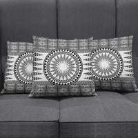 All White Tonga Malo e lelei Pillow Cover Vintage Ngatu Tribal Pattern - Polynesian Pride