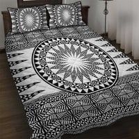 All White Tonga Malo e lelei Quilt Bed Set Vintage Ngatu Tribal Pattern - Polynesian Pride