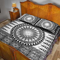 All White Tonga Malo e lelei Quilt Bed Set Vintage Ngatu Tribal Pattern - Polynesian Pride
