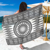 All White Tonga Malo e lelei Sarong Vintage Ngatu Tribal Pattern - Polynesian Pride