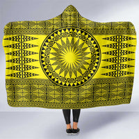 All Yellow Tonga Malo e lelei Hooded Blanket Vintage Ngatu Tribal Pattern - Polynesian Pride