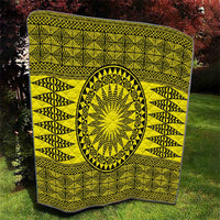 All Yellow Tonga Malo e lelei Quilt Vintage Ngatu Tribal Pattern - Polynesian Pride