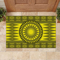 All Yellow Tonga Malo e lelei Rubber Doormat Vintage Ngatu Tribal Pattern - Polynesian Pride