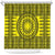 All Yellow Tonga Malo e lelei Shower Curtain Vintage Ngatu Tribal Pattern - Polynesian Pride