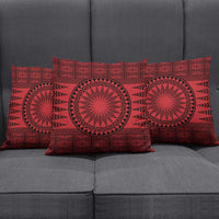 All Red Tonga Malo e lelei Pillow Cover Vintage Ngatu Tribal Pattern - Polynesian Pride