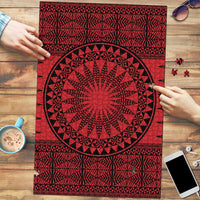 All Red Tonga Malo e lelei Puzzle Vintage Ngatu Tribal Pattern - Polynesian Pride