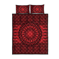 All Red Tonga Malo e lelei Quilt Bed Set Vintage Ngatu Tribal Pattern - Polynesian Pride