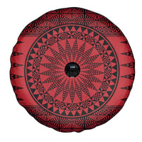 All Red Tonga Malo e lelei Spare Tire Cover Vintage Ngatu Tribal Pattern - Polynesian Pride