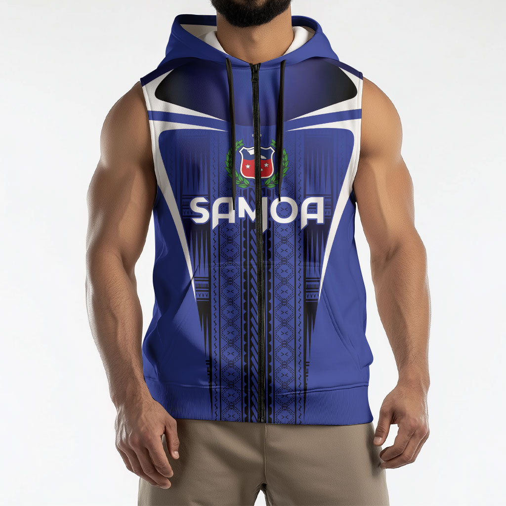 2026 Rugby Nations Series Custom Manu Samoa Sleeveless Zip Hoodie