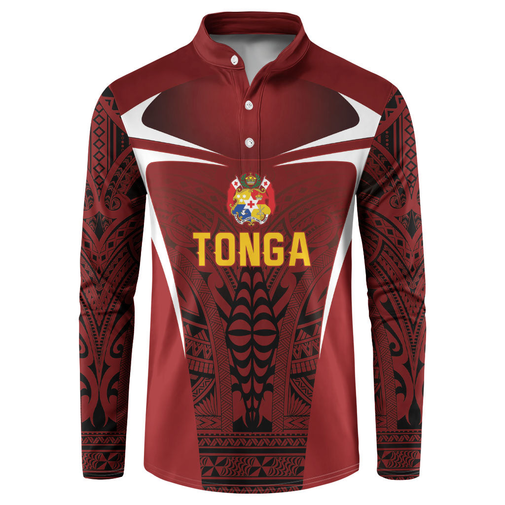 2026 Rugby Nations Series Custom Tonga Ikale Tahi Button Sweatshirt
