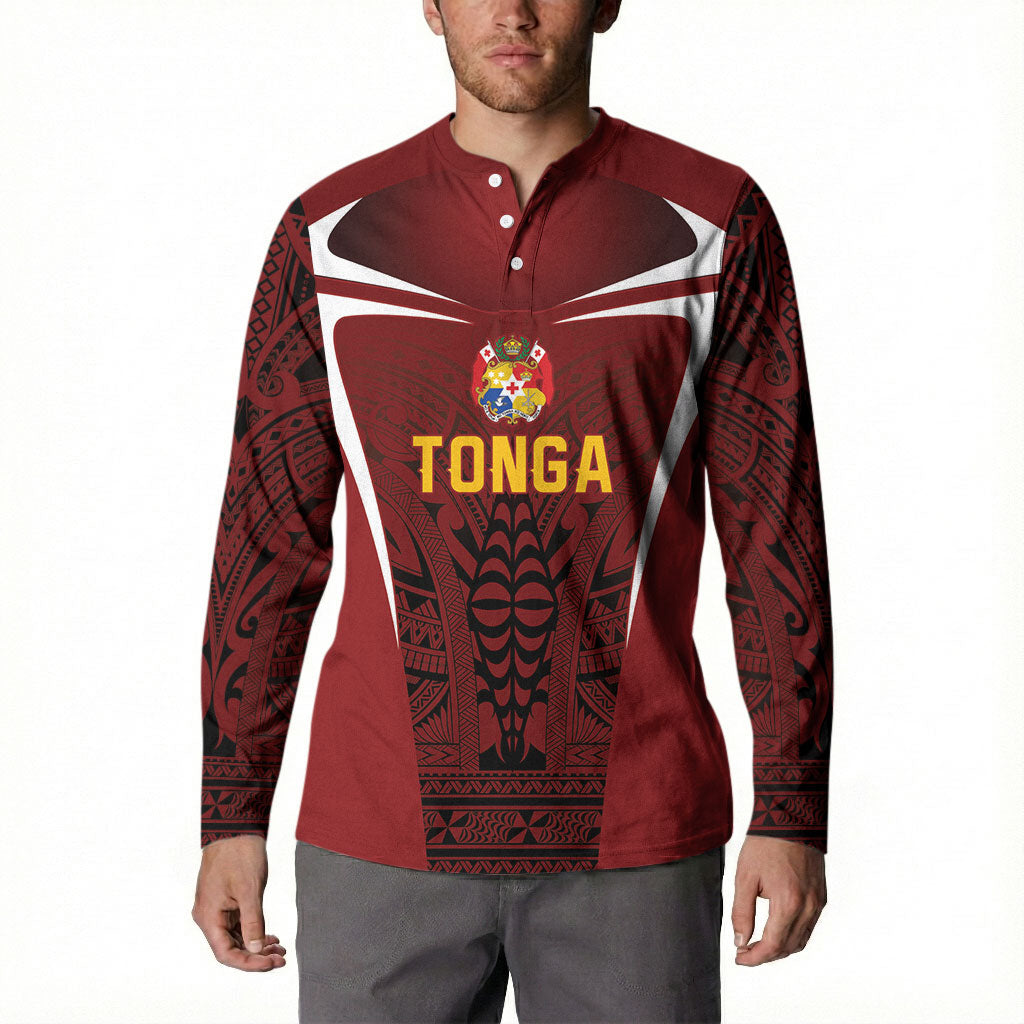 2026 Rugby Nations Series Custom Tonga Ikale Tahi Button Sweatshirt