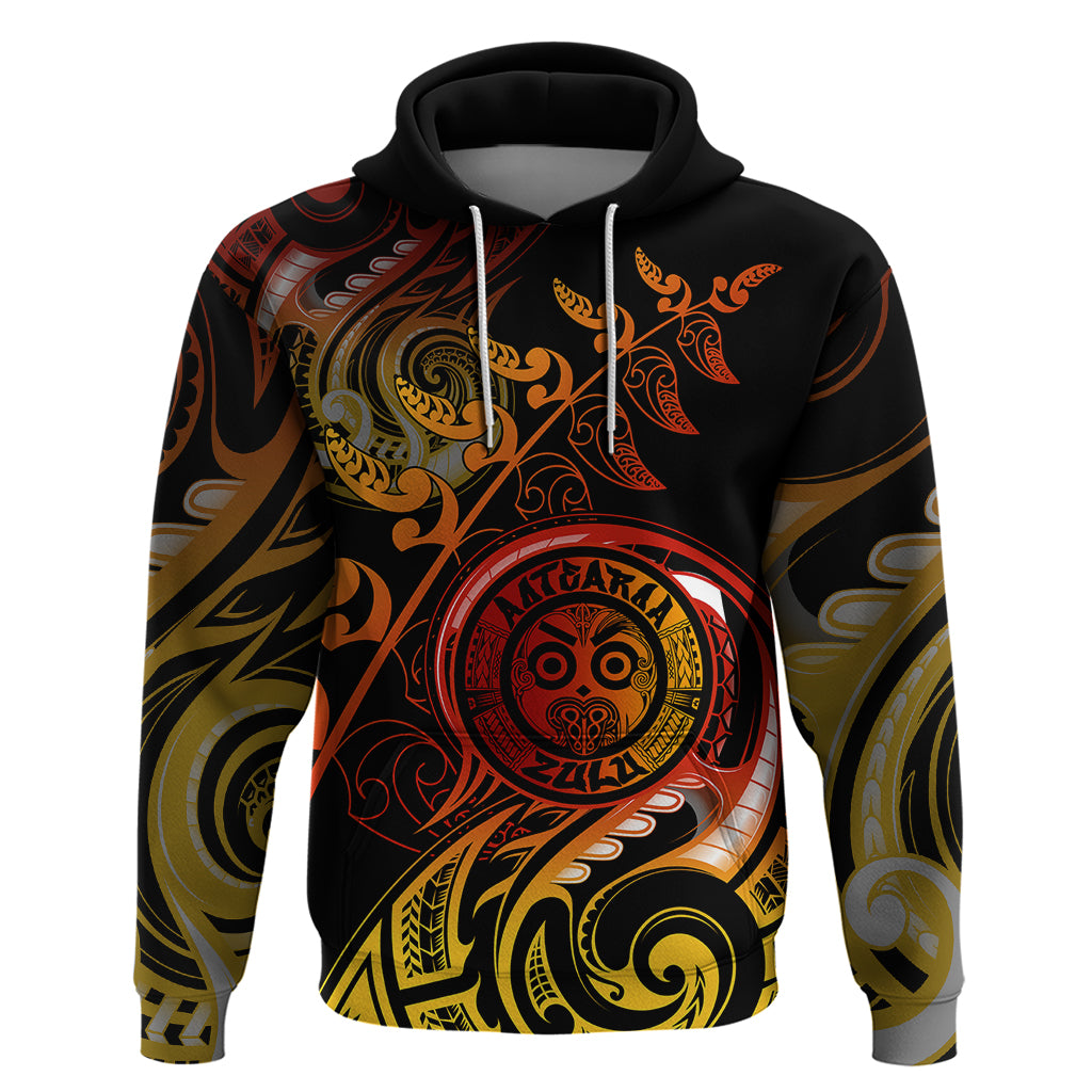 New Zealand Hoodie Aotearoa Wisdom Face Maori Fern Tattoo Arty LT9 Reggae - Polynesian Pride