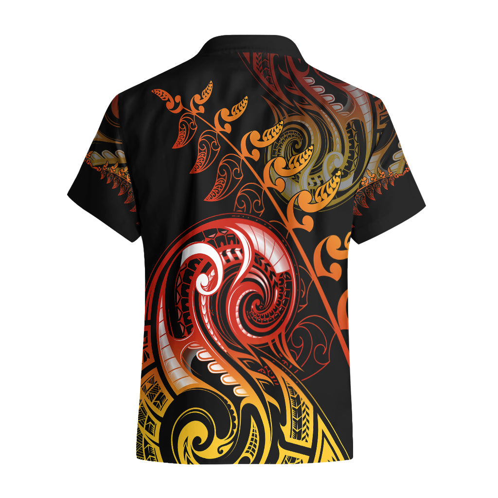 New Zealand Hawaiian Shirt Aotearoa Hei-Tiki Maori Fern Tattoo Arty LT9 - Polynesian Pride