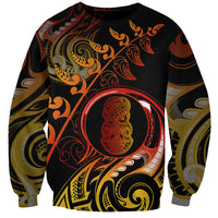 New Zealand Sweatshirt Aotearoa Hei-Tiki Maori Fern Tattoo Arty LT9 Unisex Reggae - Polynesian Pride