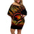 New Zealand Off Shoulder Short Dress Aotearoa Kiwi Bird Maori Fern Tattoo Arty LT9 Women Reggae - Polynesian Pride