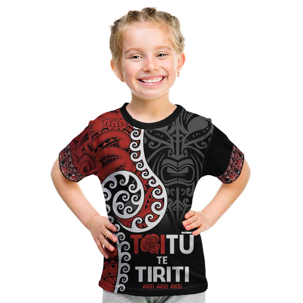 Honour The Treaty New Zealand Kid T Shirt Toitu Te Tiriti Ake!Ake!Ake!