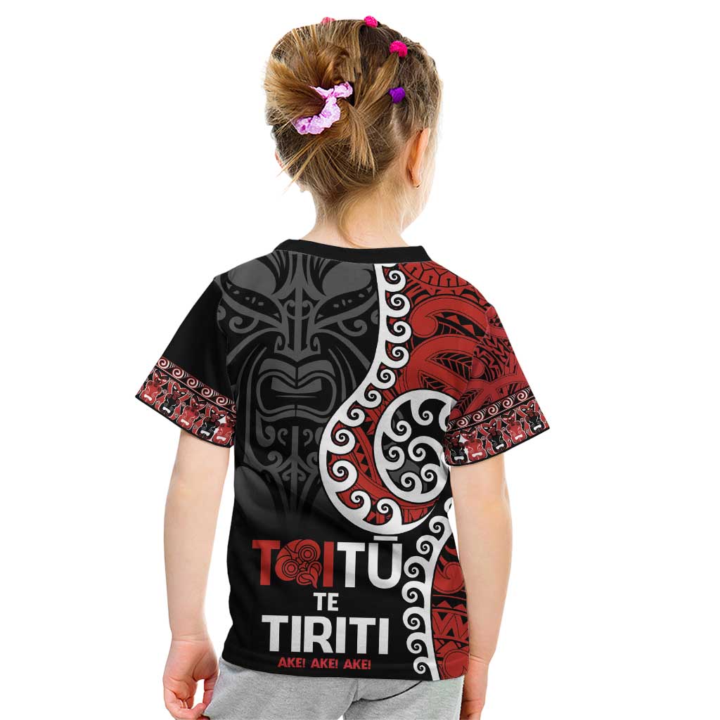 Honour The Treaty New Zealand Kid T Shirt Toitu Te Tiriti Ake!Ake!Ake!