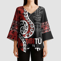 Honour The Treaty New Zealand Kimono Sleeve Blouse Toitu Te Tiriti Ake Ake Ake - Polynesian Pride