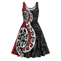Honour The Treaty New Zealand Midi Dress Toitu Te Tiriti Ake Ake Ake - Polynesian Pride