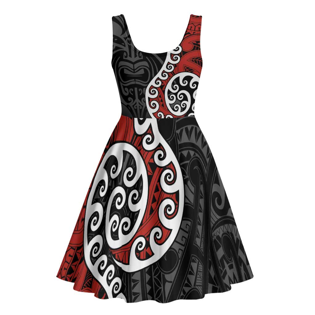 Honour The Treaty New Zealand Midi Dress Toitu Te Tiriti Ake Ake Ake - Polynesian Pride