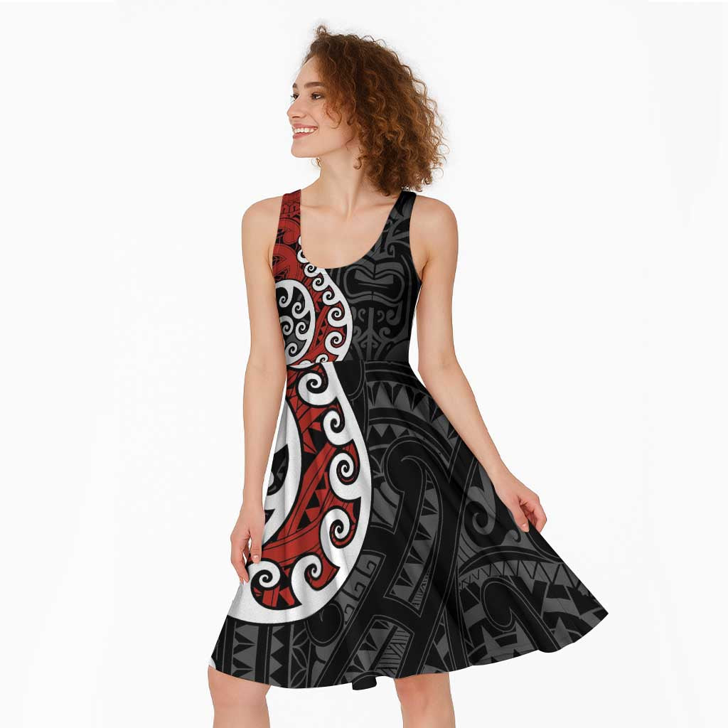 Honour The Treaty New Zealand Midi Dress Toitu Te Tiriti Ake Ake Ake - Polynesian Pride