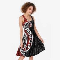 Honour The Treaty New Zealand Midi Dress Toitu Te Tiriti Ake Ake Ake - Polynesian Pride