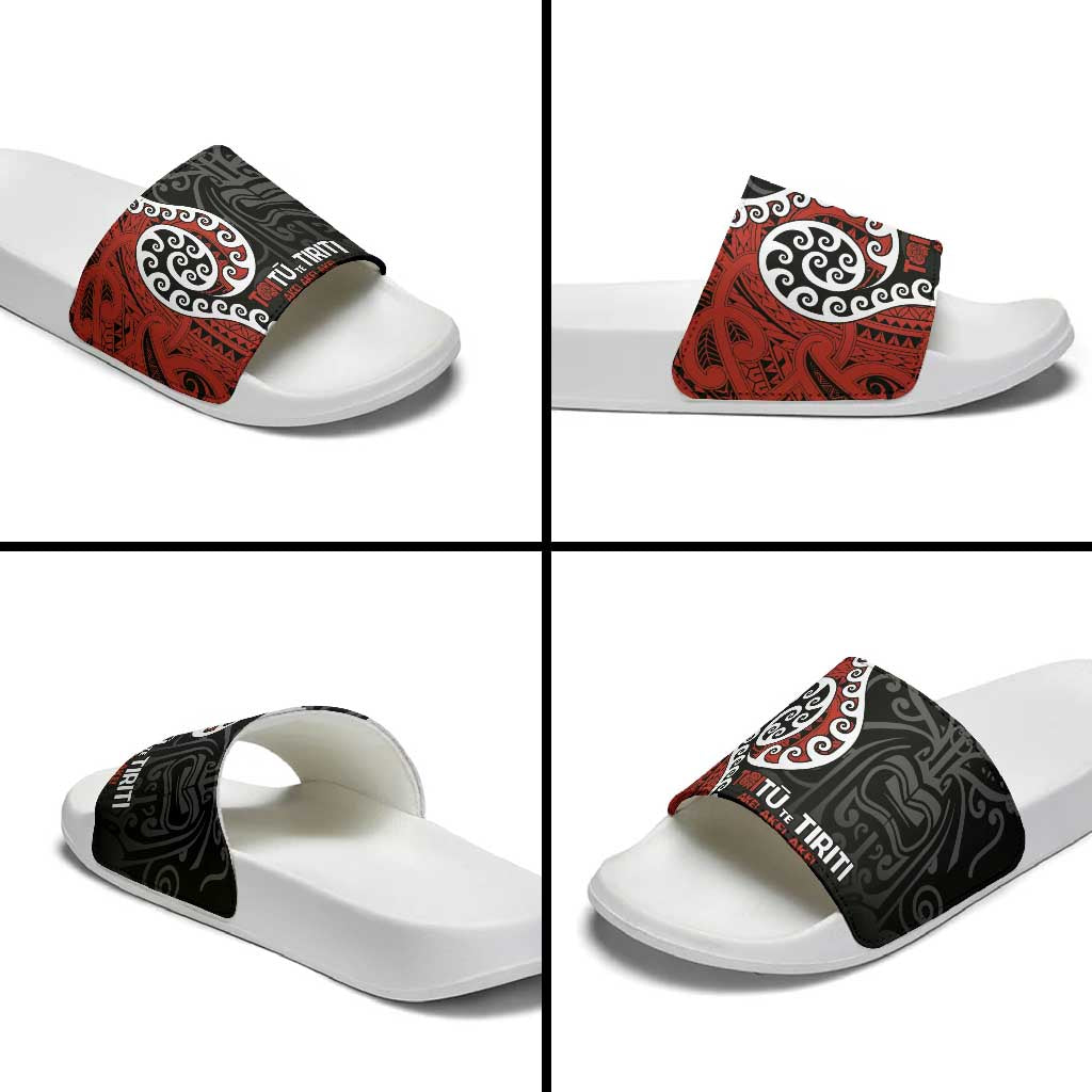 Honour The Treaty New Zealand Slide Sandals Toitu Te Tiriti Ake Ake Ake - Polynesian Pride