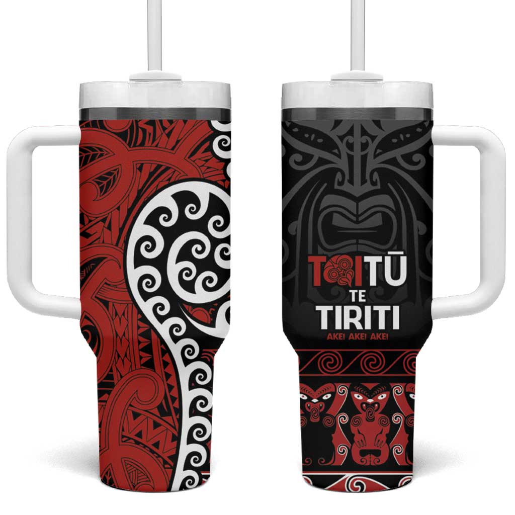 Honour The Treaty New Zealand Tumbler With Handle Toitu Te Tiriti Ake!Ake!Ake!