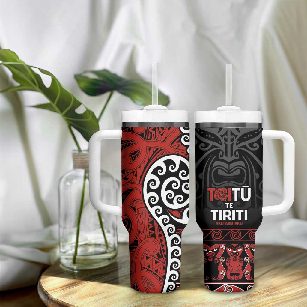 Honour The Treaty New Zealand Tumbler With Handle Toitu Te Tiriti Ake!Ake!Ake!