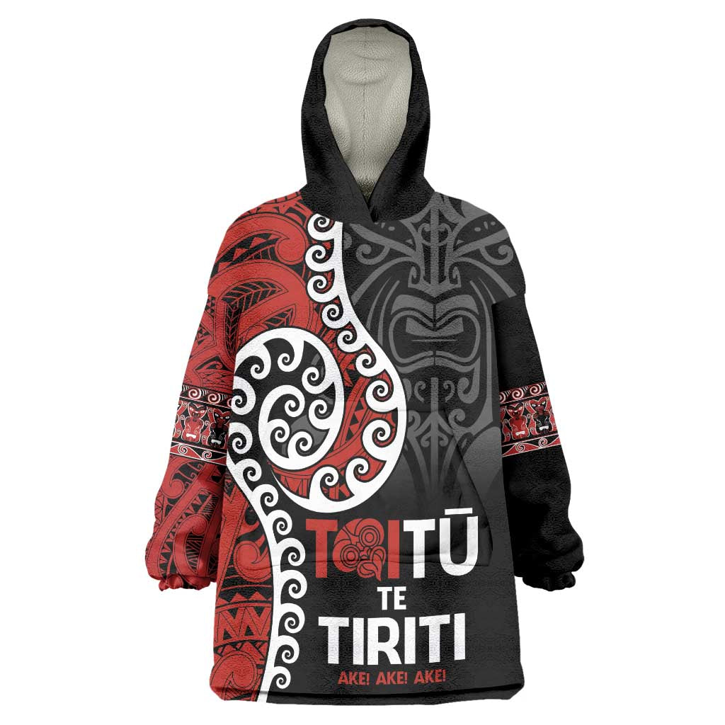 Honour The Treaty New Zealand Wearable Blanket Hoodie Toitu Te Tiriti Ake!Ake!Ake!