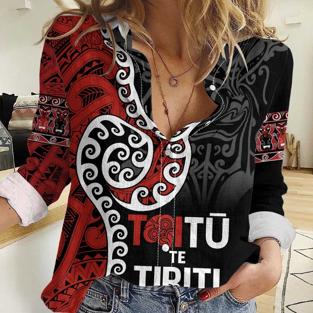 Honour The Treaty New Zealand Women Casual Shirt Toitu Te Tiriti Ake!Ake!Ake!