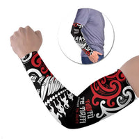 Honour The Treaty New Zealand Personalised Arm Sleeves Toitu Te Tiriti Half Fern Haka Dance - Polynesian Pride