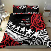 Honour The Treaty New Zealand Personalised Bedding Set Toitu Te Tiriti Half Fern with Haka dance LT9 - Polynesian Pride