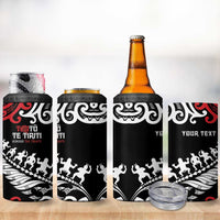 Honour The Treaty New Zealand Personalised 4 in 1 Can Cooler Tumbler Toitu Te Tiriti Half Fern with Haka dance