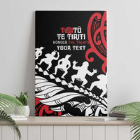 Honour The Treaty New Zealand Personalised Canvas Wall Art Toitu Te Tiriti Half Fern with Haka dance LT9 - Polynesian Pride