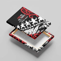 Honour The Treaty New Zealand Personalised Canvas Wall Art Toitu Te Tiriti Half Fern with Haka dance LT9 - Polynesian Pride