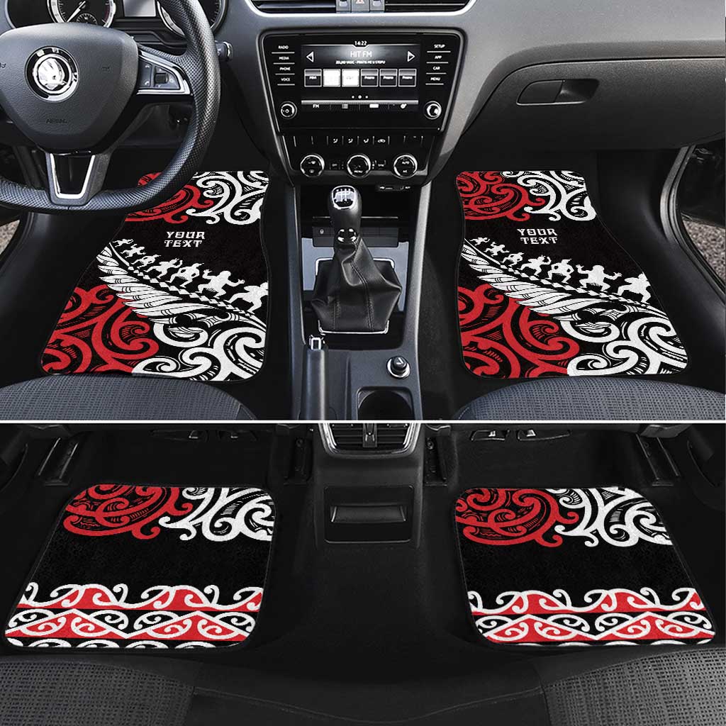 Honour The Treaty New Zealand Personalised Car Mats Toitu Te Tiriti Half Fern with Haka dance