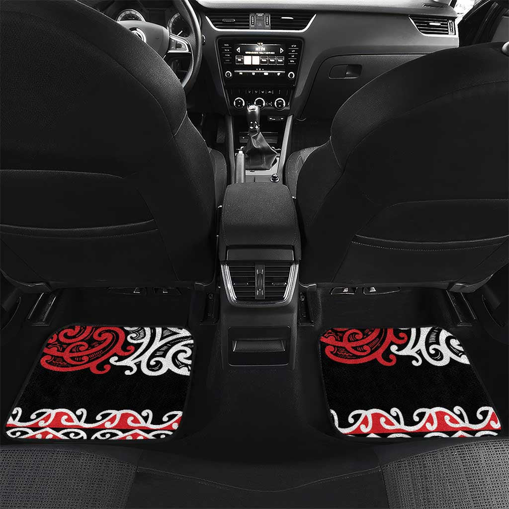 Honour The Treaty New Zealand Personalised Car Mats Toitu Te Tiriti Half Fern with Haka dance