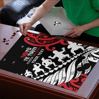 Honour The Treaty New Zealand Personalised Puzzle Toitu Te Tiriti Half Fern Haka Dance - Polynesian Pride